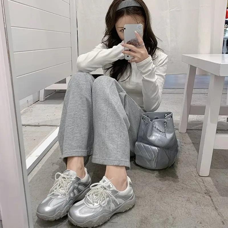 Soft Leather Height-increasing Ballet Versatile Thick-soled Shoes, Women's Casual Shoes, Sports Shoes