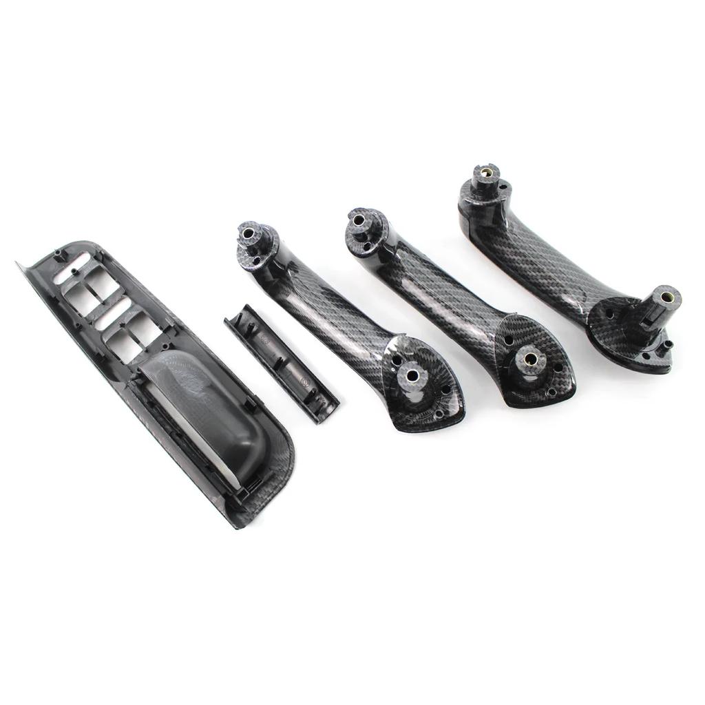 Front Rear Left Right Door Black Pull Grab Handle VW Bora Golf 4 MK4 for Jetta 1999-2004 Carbon Fiber Style 3B1867171E 5Pcs