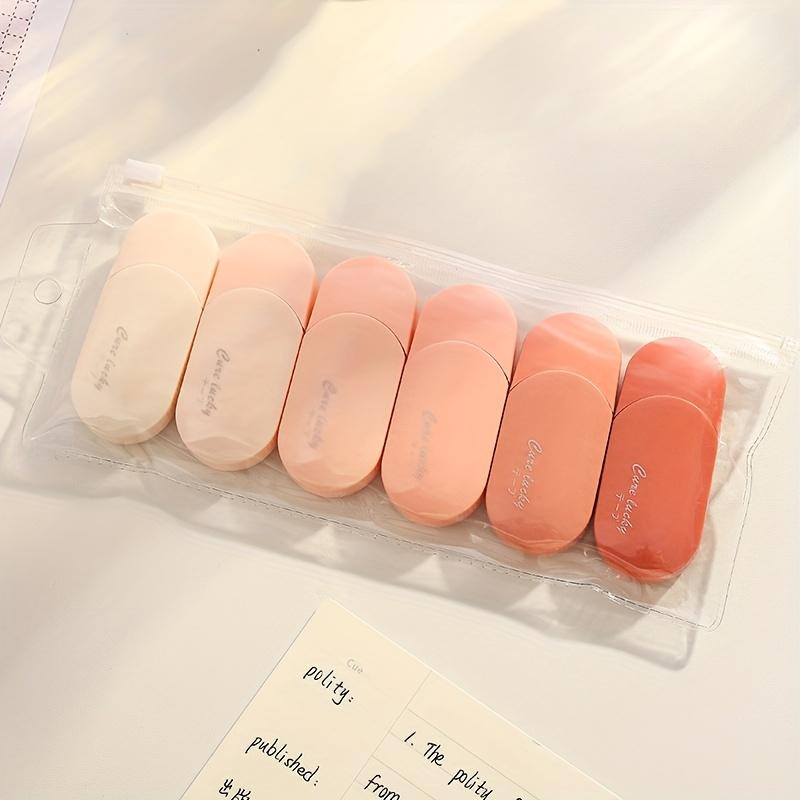 

6 шт. корректирующая лента с нежным стилем, высокая красота, корректирующая лента для девочек с бесшумной и простой милой Интернет-красной волшебной газовой коррекционной лентой Gradient Powder 6pcs