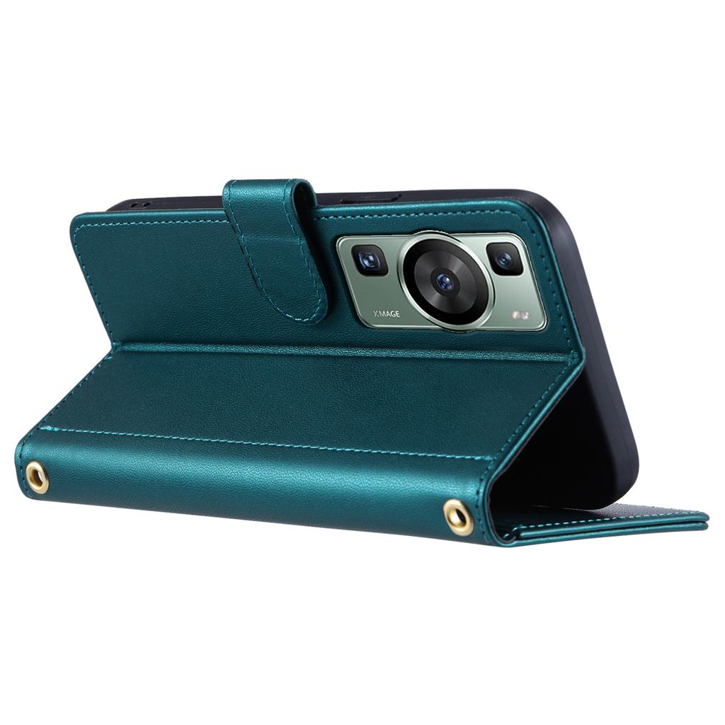 For Huawei P60/P60 Pro Wallet Case Leather Phone Cover Rhombus Grid Pattern
