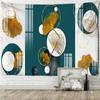 Simple Marble Line Ginkgo Leaf Tapestry Wall Hanging Bohemian Psychedelic Bedroom Living Room Home Decor