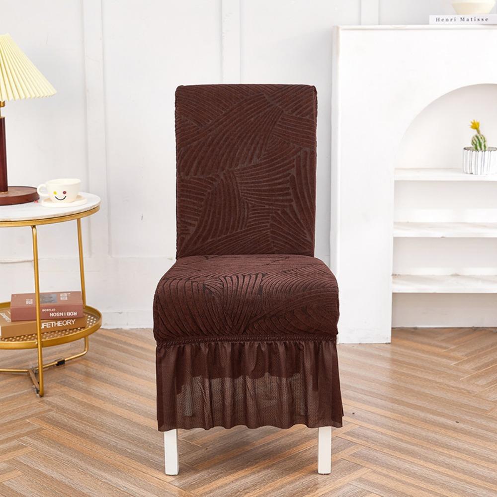 High Elastic Chair Cover Winter Thickened Full Skirt Solid Ripple Pattern Amazon Chair Cover
