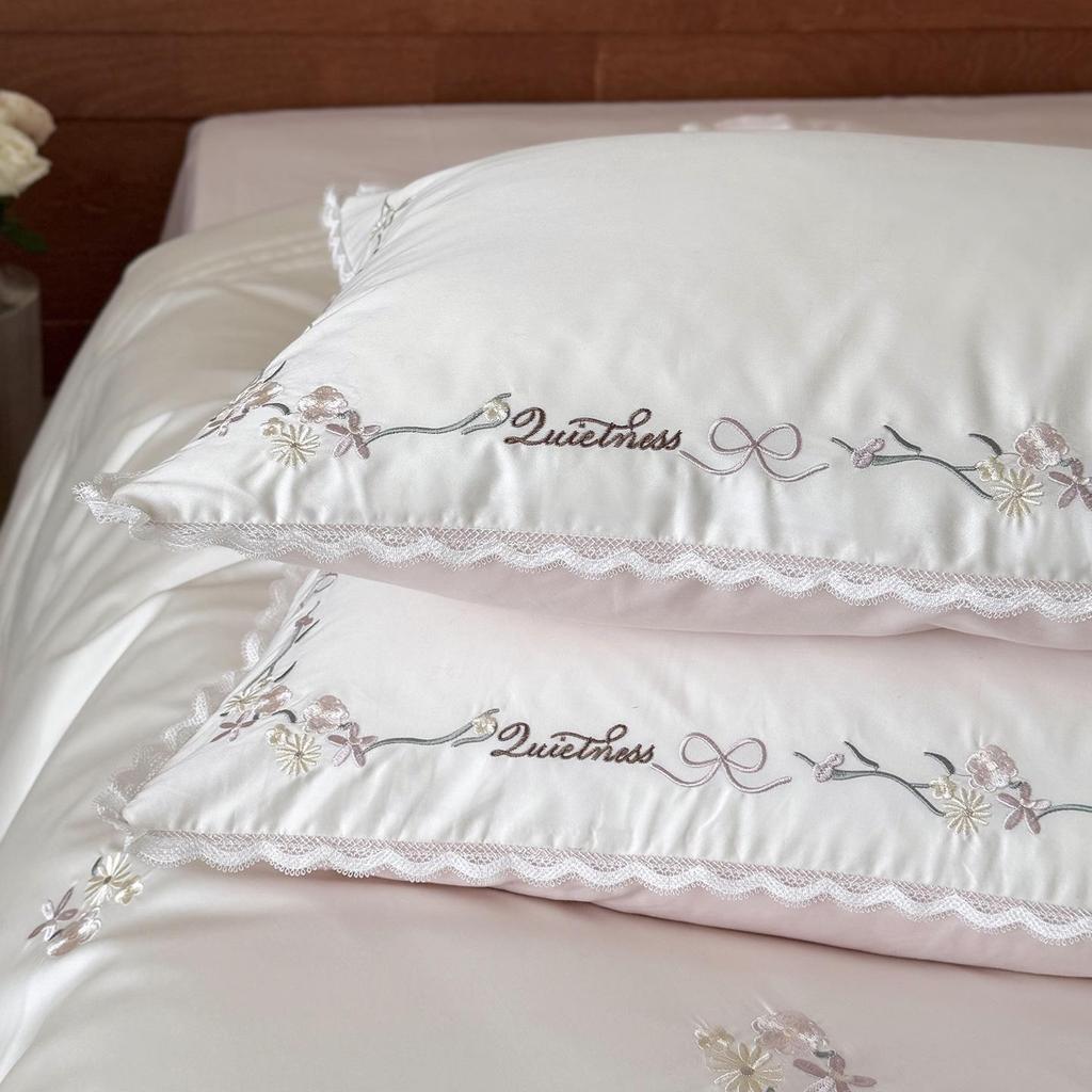 Noble French Romantic High-End Embroidered 100s Long-Staple Cotton Four-Piece Bedding Set