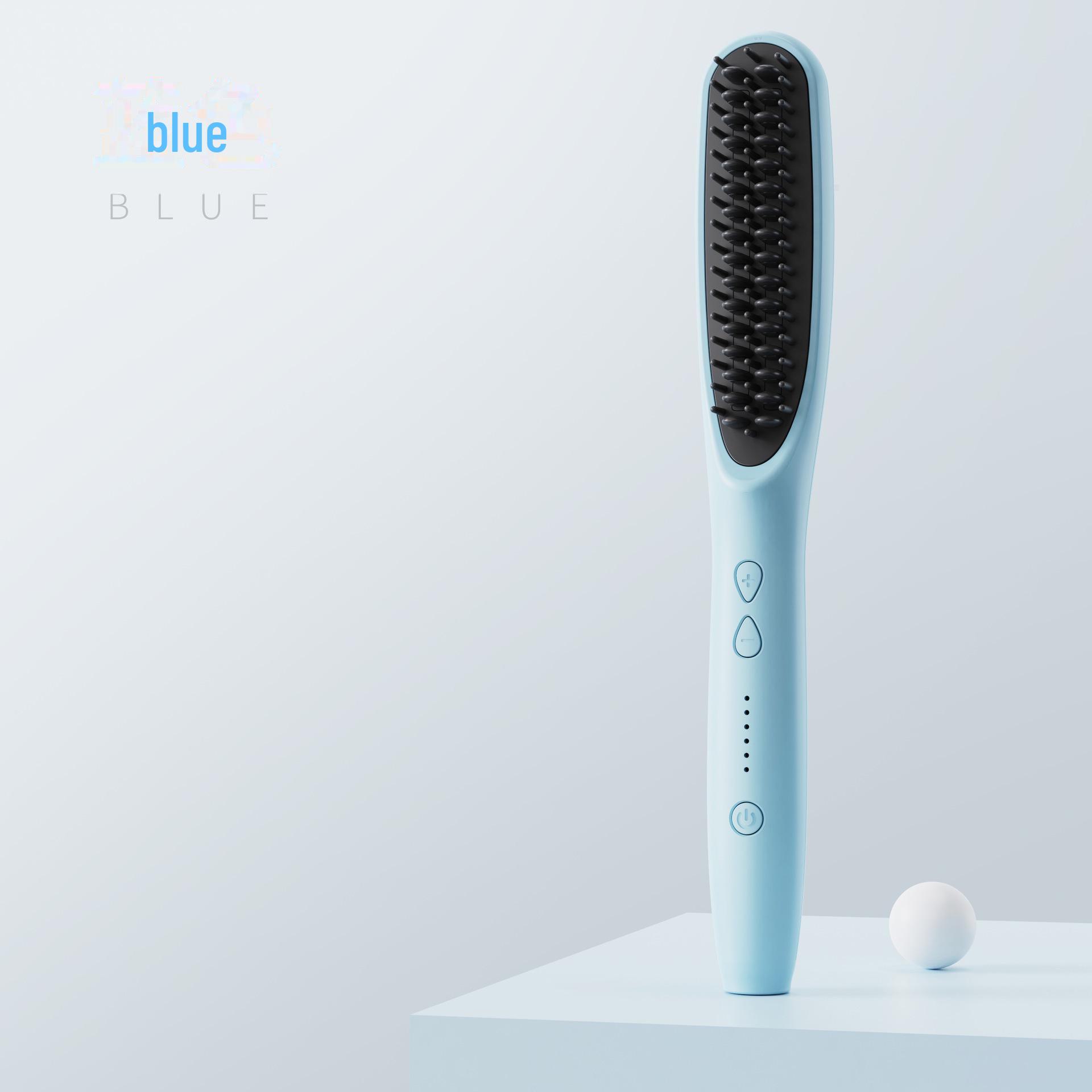 

Расческа для выпрямления и завивки с отрицательными ионами — щадящий инструмент двойного назначения для легкой домашней укладки синий