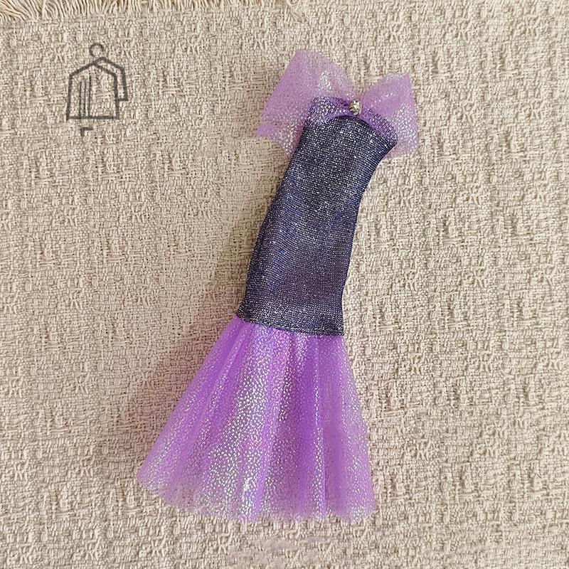 

30Cm Supermodel Doll Dress Clothing High Quality 1/6 Doll Fashion Fishtail Skirt Evening Gown Luxury Purple Dress Accessories