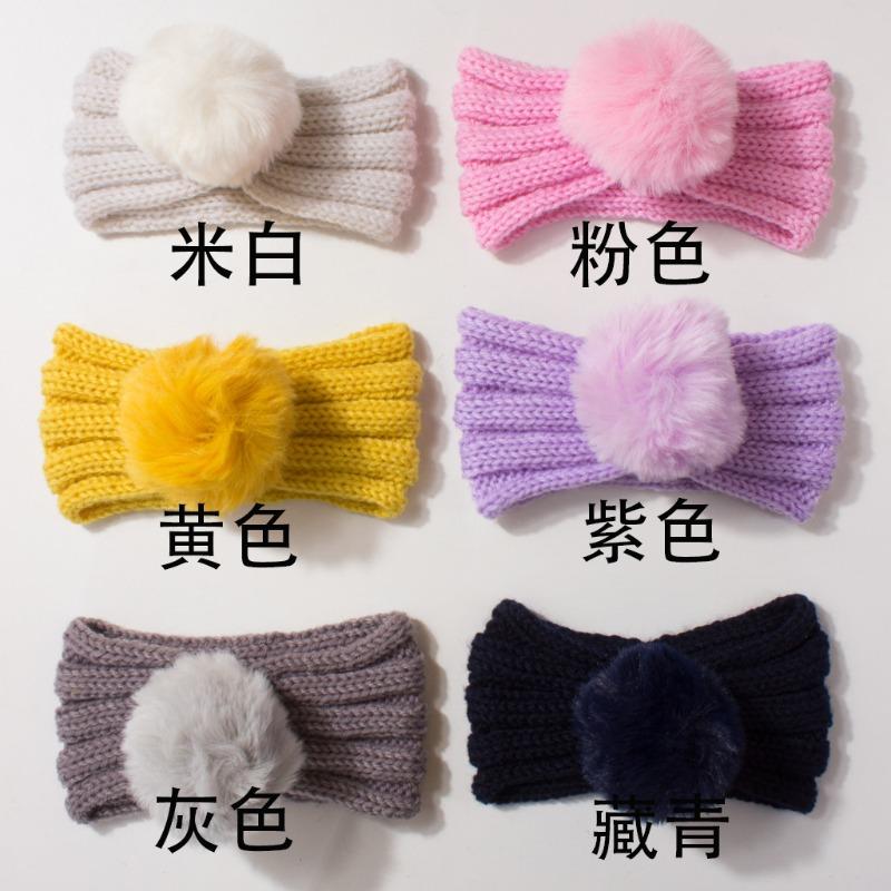 

New baby autumn and winter warm headscarf, children s knitted rimless headband, cute girls autumn and winter hair accessories