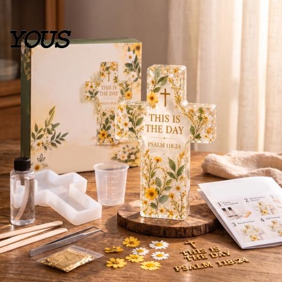 Decorative Art Supplies Epoxy Resin Kit And Mold Complete Set for Beginners, DIY Religious Shape Easter Diy Decoration with Silicone Molds,
