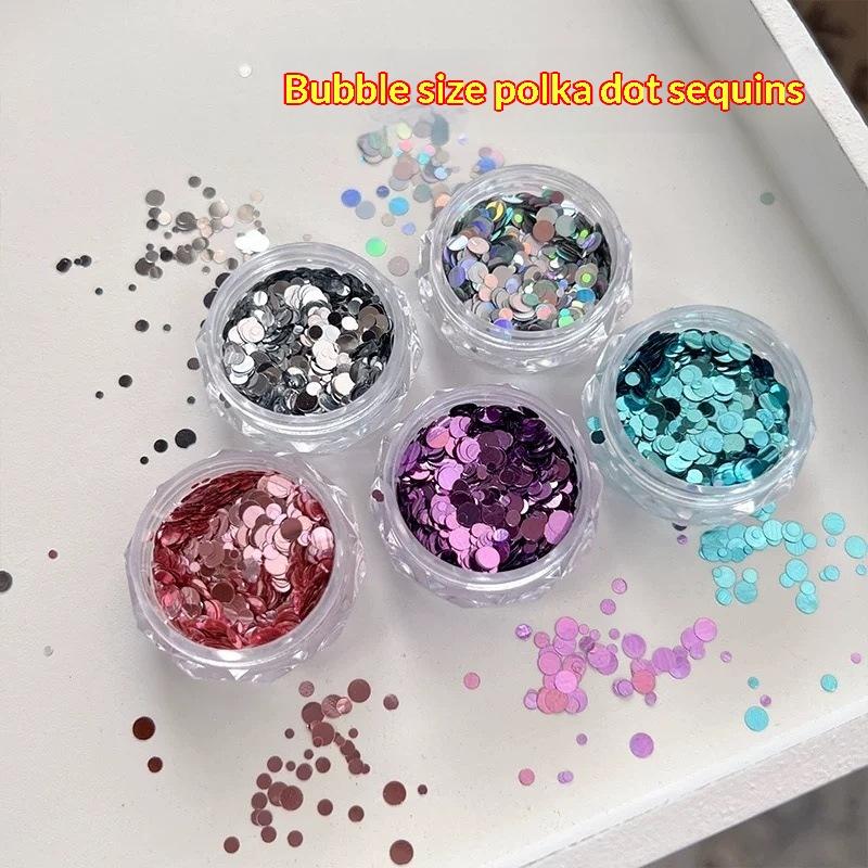 1 Box Round Dot Nail Sequins 1-3Mm Round Nail Glitter Flakes Shiny Nail Art Decoration Supplies For Diy Manicure Salon