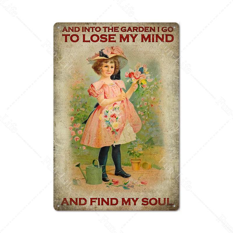 Beauty Vintage Metal Poster Animal Bees Retro Metal Tin Botany Signs Plaque Plate Wall Decor for Bar Club Cafe Man Cave Xcm