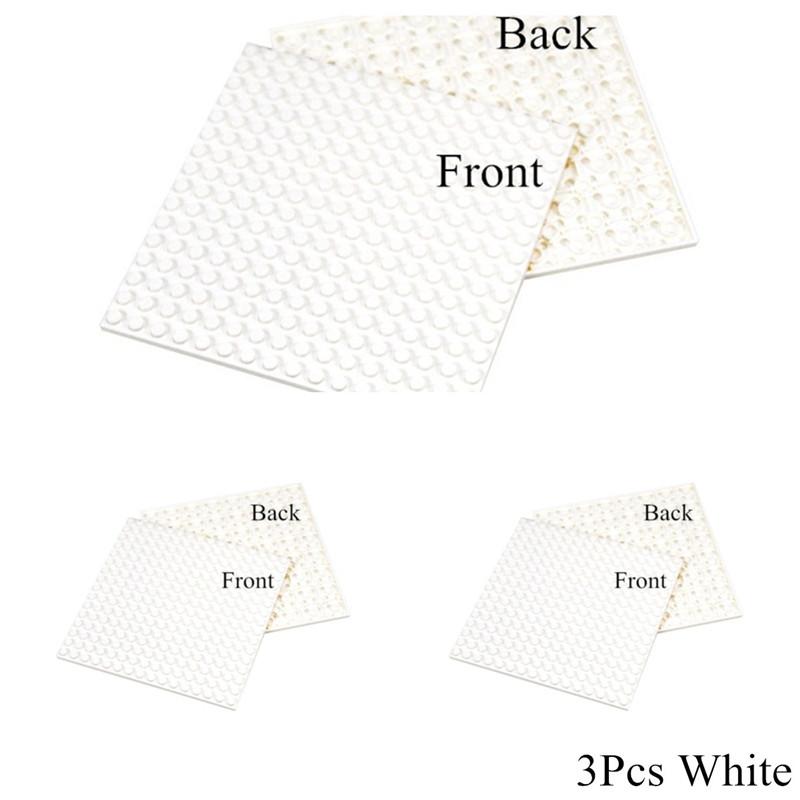 Non-Toxic 3Pcs Plates 16 X 16 Double Sided Baseplate Building Blocks Base Plate Moc City Parts Educational Toy For Children