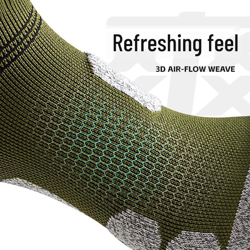Men's Professional Mountain Climbing & Hiking Mid-Calf Socks, Thickened Towel Bottom, Outdoor Running Sports.