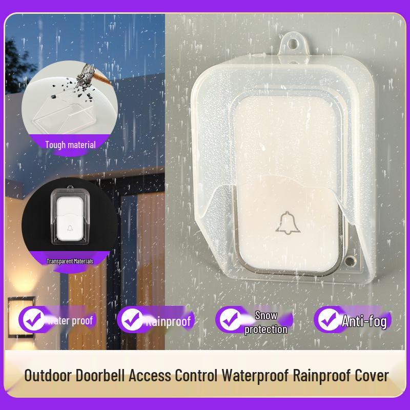 Smart Wireless Doorbell Waterproof Outdoor Cover - Milky White Splash Proof Yes