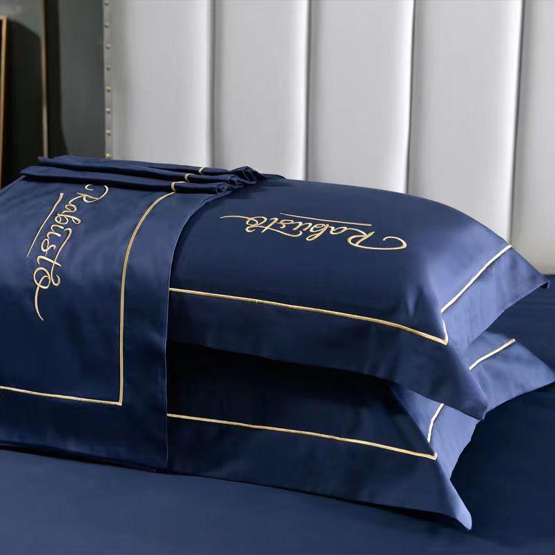 Длинноштапельная хлопковая наволочка с вышивкой, пара хлопковых наволочек 48*74см