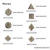 7 Pcs Copper Metal Dice Maze Solid Metal Polyhedral Dice Set Suitable for Role-Playing RPG  Board Game Card Game