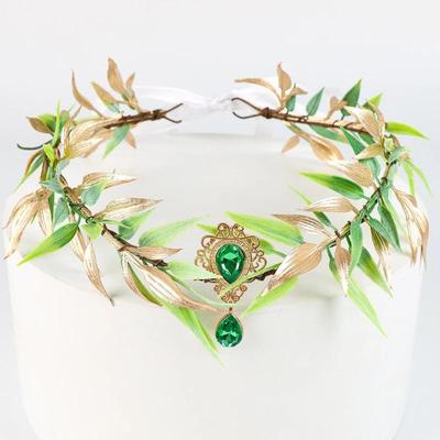 Simulate Tree Leaves Fairy Headband Handmade Elf Princess Headpiece Forest Wedding Flower Crown For Women Girls