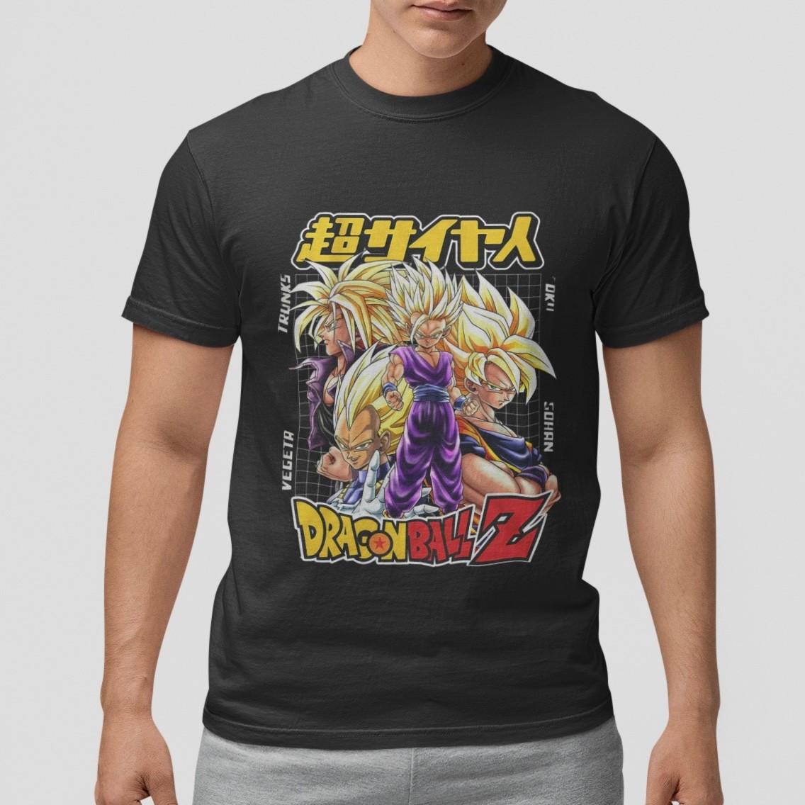 Dragon Ball Z Super Saiyan Goku Vegeta Trunks Gohan Anime Graphic Tee Vintage XXL