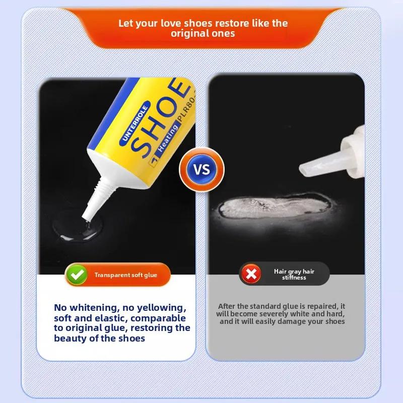 Strong Shoe Glue 60ml, Waterproof Shoe Adhesive Fast Dry for Repair, Sneaker Boot Fix, Transparent Soft Resin DIY Craft Glue
