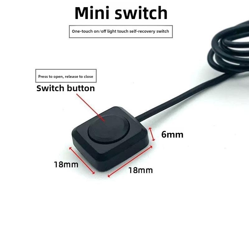 Mini Momentary Push Button 12V ON OFF Adhesive Back DIY Car Boat Truck Waterproof Pre-Wired Easy Install