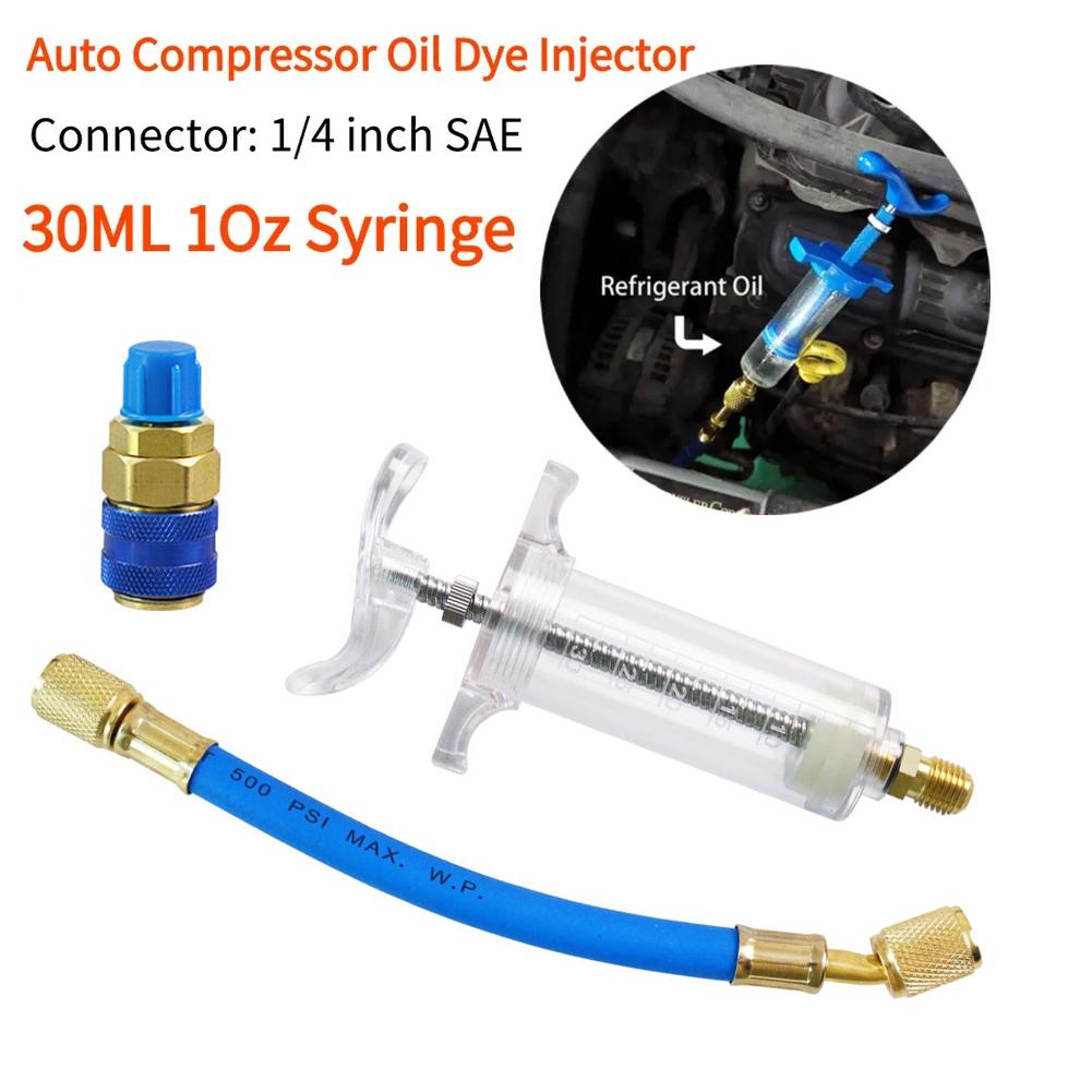 Car Engine Oil Coolant Filling Pipe A/c Oil Dye Injector Car Filling Accessories Coolant Tool Tools Refrigerants Tube Injec L6z7