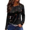 Women's Fashion Casual Slit Hem Round Neck Long Sleeve Loose Halloween Printed T-Shirt Ladies Top