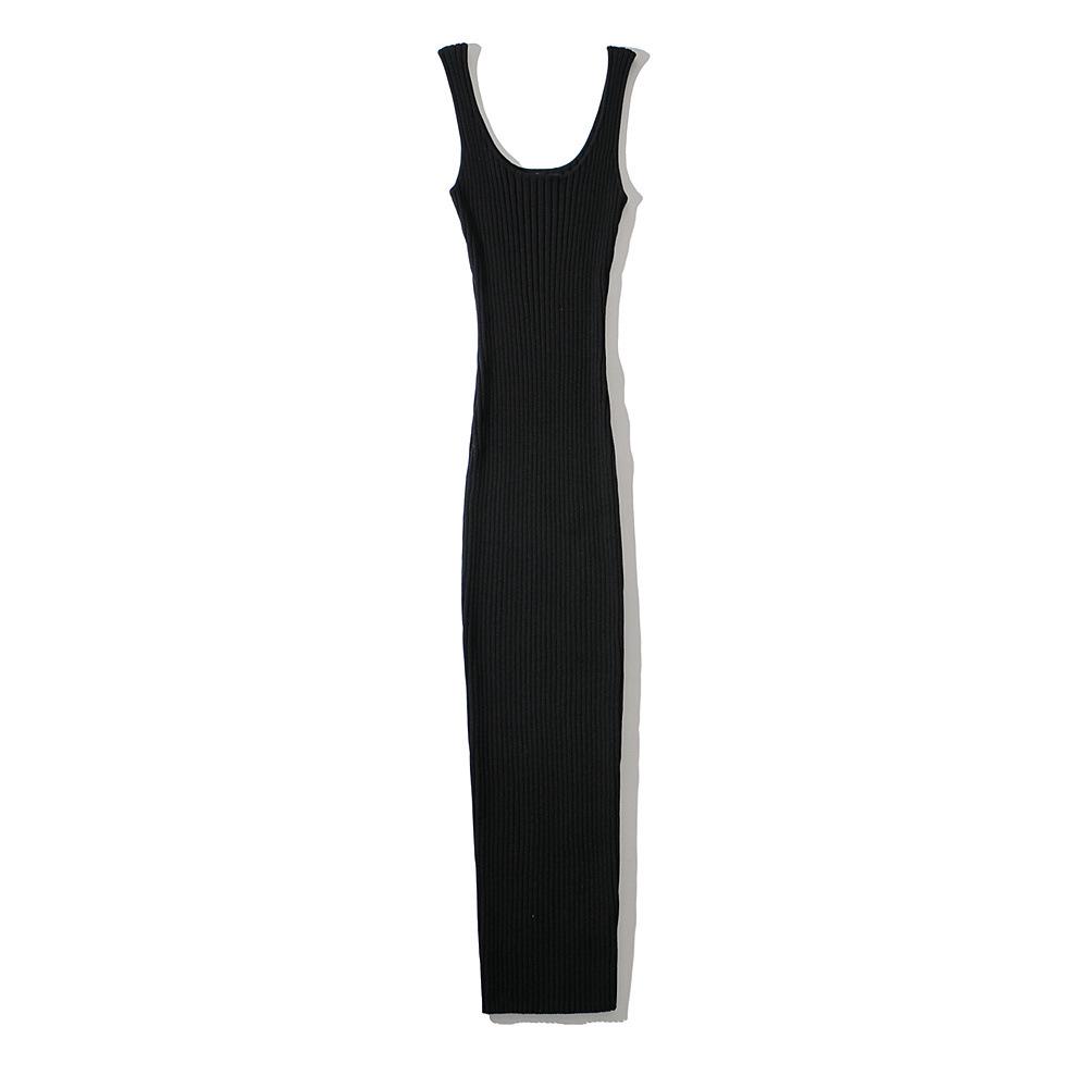 Women's Multi-Color Ribbed Knit Camisole Dress - Slimming, Stretchy, Close-Fitting, Simple Inner Wear