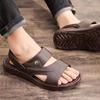 2024 Summer Leather Beach Men Sandals Shoes Big Size Leather Men's Sandals Soft Comfort Outdoor Walking Man Footwear