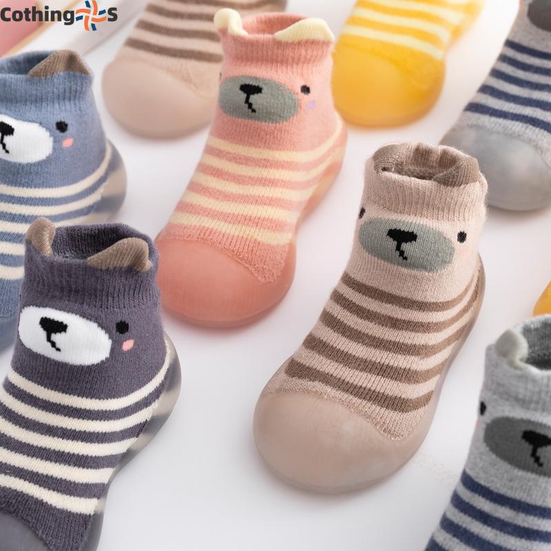 Autumn Winter Thick Warm Baby Anti Slip Floor Socks High Top Shoes Soft Sole