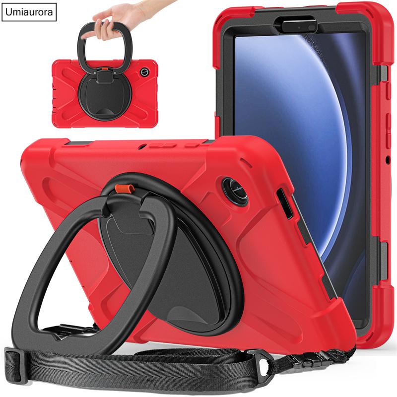 For Samsung Tab A7 A8 A9 A11 Plus SM-X230 X210 X200 T220 S6 Lite 10.4" Shockproof Tablet Case Pull Ring Stand Strap Rugged Funda
