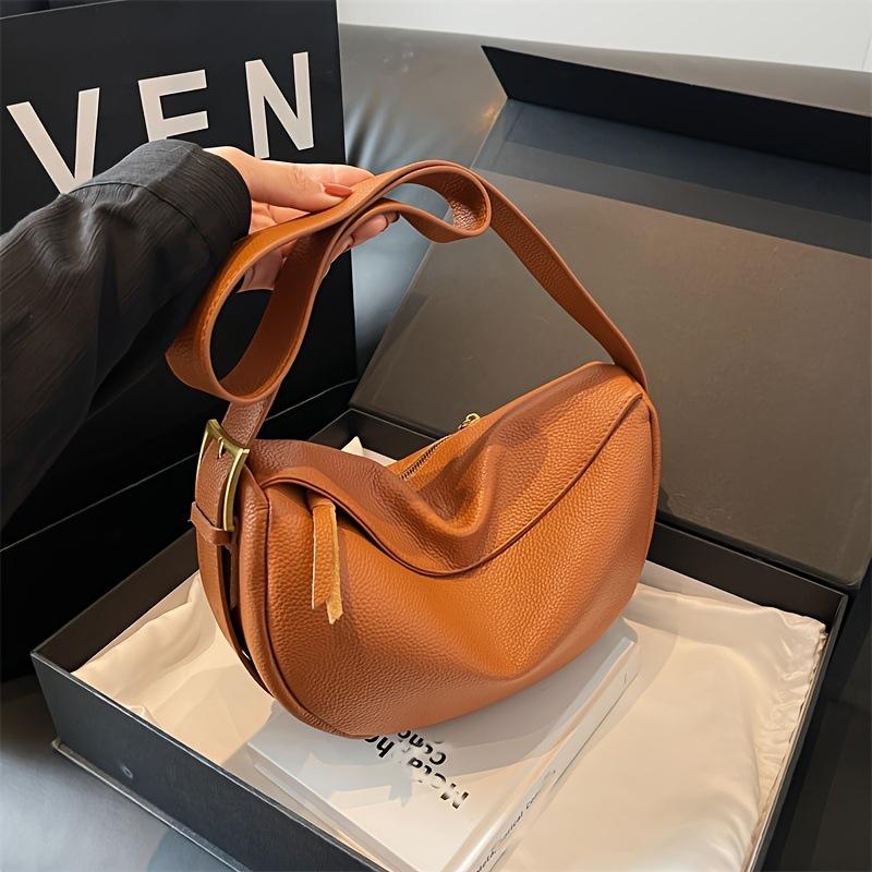 Fashionable Retro New Leather Bag, Women's Dumpling Bag, Shoulder Bags, Crossbody Bags, Trendy and Versatile Soft Leather Bag