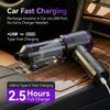 Handheld car vacuum cleaner with 24000Pa suction power, high-power charging, and digital display.