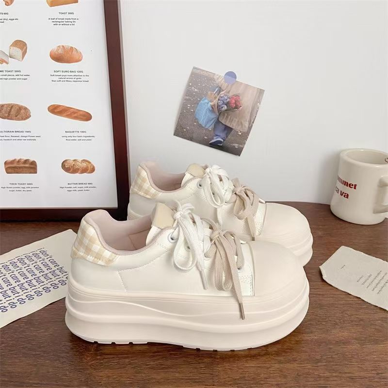 Herbst-Neuheiten mit dicker Sohle, schick, Nische, hässlich-süß, Muffin-Brot-Schuhe, Sportschuh-Board-Schuhe