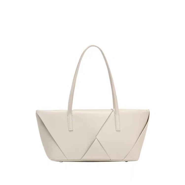 2025 Fashion Minimalist Large-Capacity Tote with Woven Detail, Retro Style, High-End Zipper