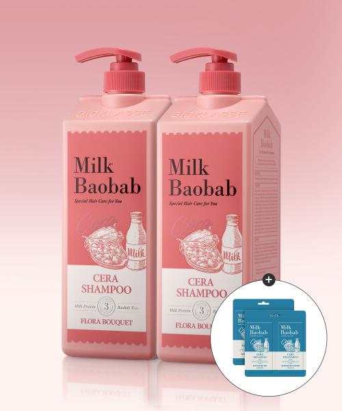 [7 Scents] Cera Shampoo 1200ml x 2 (Dual Pouch Gift) Peony Musk