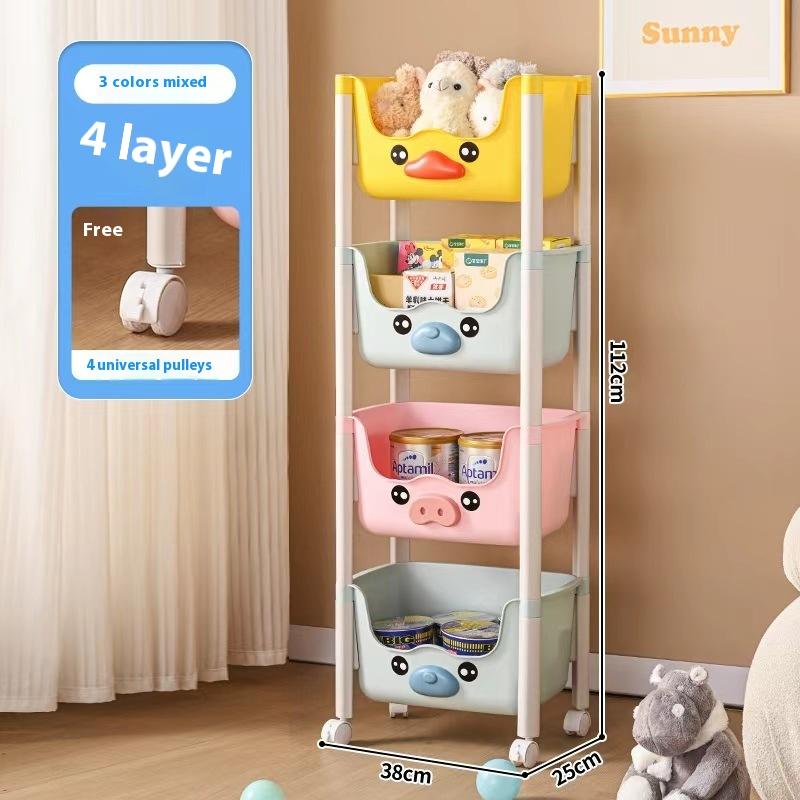 

Тележка для хранения игрушек Передвижной органайзер Стеллаж Гостиная Книжная полка Стеллаж для детских иллюстрированных книг Кухонная полка
