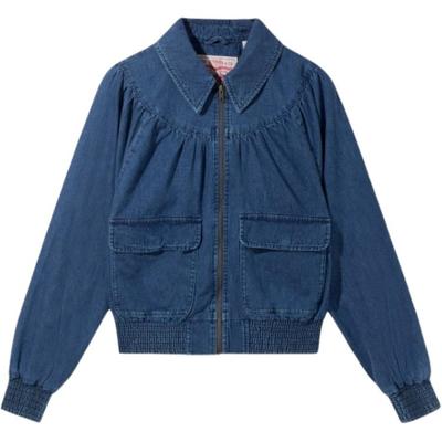 Levis Fashion Casual Lapel Long Sleeve Denim Jacket Women Jackets Blue A0669-0001