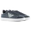 Emporio Armani Leather Low-Top Lace-Up Fashion Sneakers Men sneakers Blue X4X554XF66300120