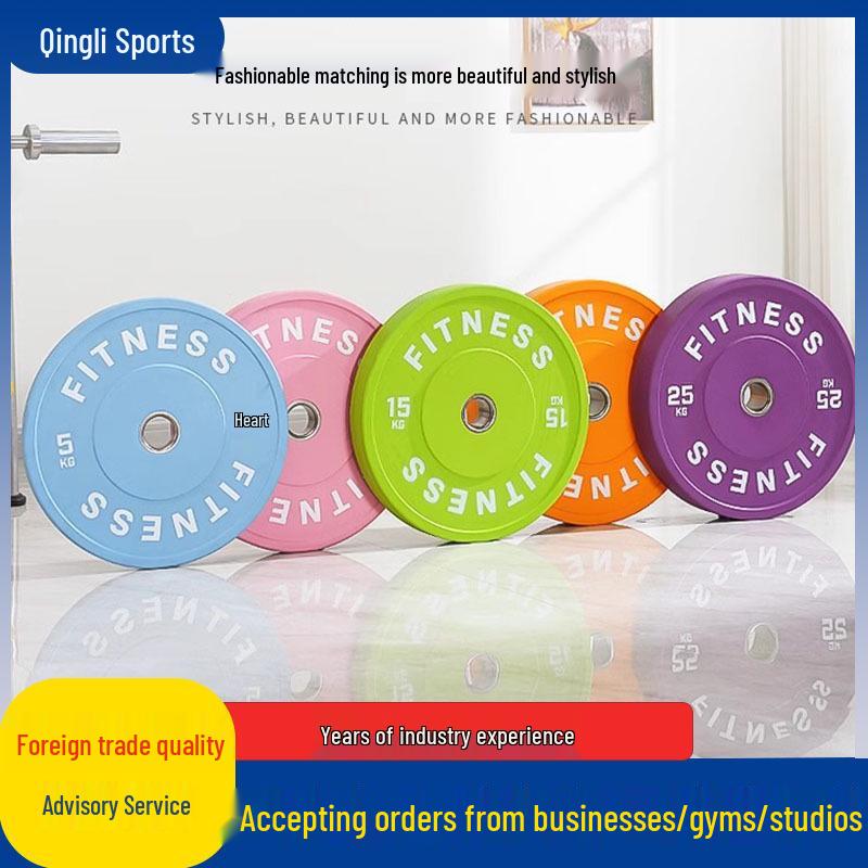 Macaron Colored Rubber Weight Plates for Squats, Bench Press, Deadlifts & Dumbbells