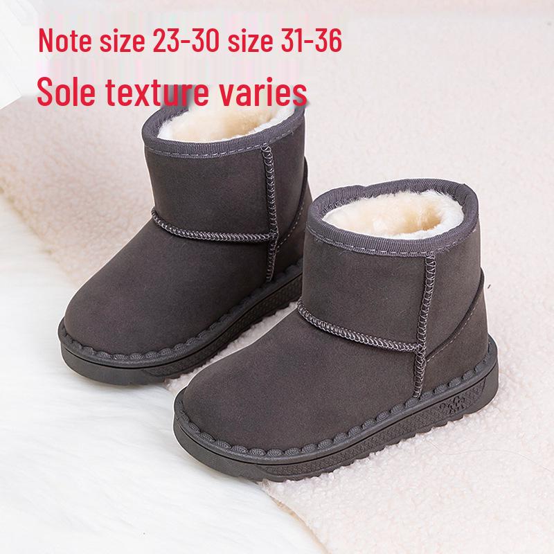 2025 Winter New Children's Snow Boots - Boys' & Girls' Warm Cotton Shoes with Extra Velvet