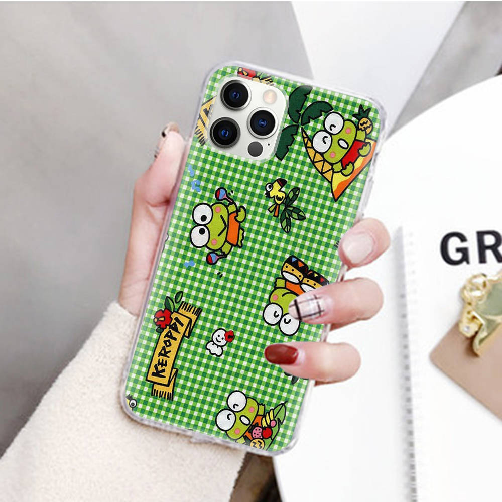 JZ9 Keroppi Transparent Case for Samsung A04 A14 A23 M33 M53 Realme 10 9 C35 C55 VIVO Y02 X80 Infinix Hot 30 Note 11 Tecno Spark 8P Pro