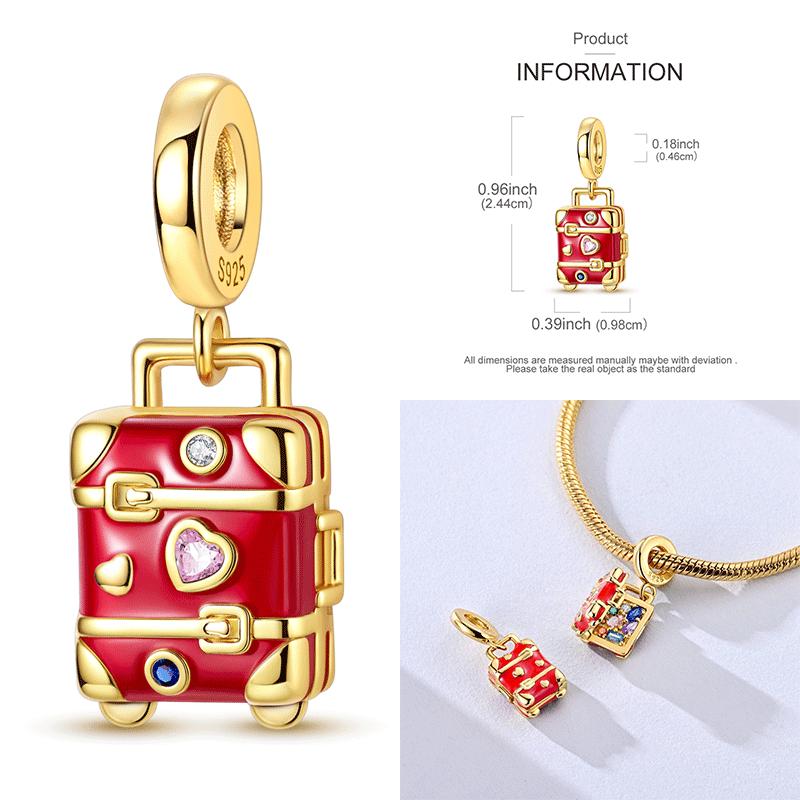 Red Love Trunk Charm Copper Charm Beads Fit Original Bracelet Pendant Necklace Diy Jewelry Birthday Gifts