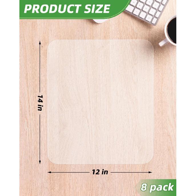 Plastic Placemats for Dining Table, Translucent Placemats, 8 Pcs Heat Resistant, Washable Dining or Kitchen Table Mat,(12x14.2 Inch)