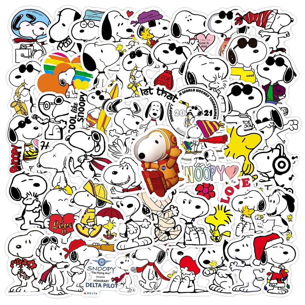 50 Stück Snoopy Hund Aufkleber Graffiti Wasserbecher Gepäck Laptop Notizbuch Wasserdichter Aufkleber
