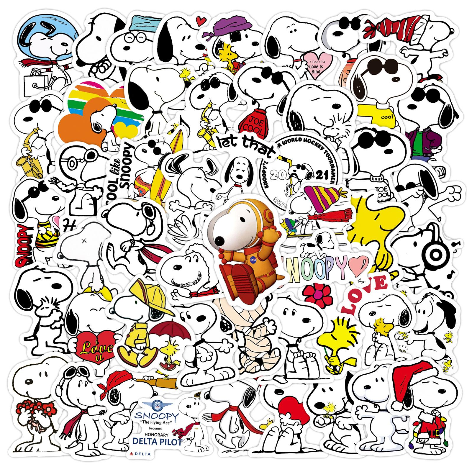 50PCS Snoopy Dog Stickers Graffiti Water Cup Luggage Laptop Handbook Waterproof Sticker