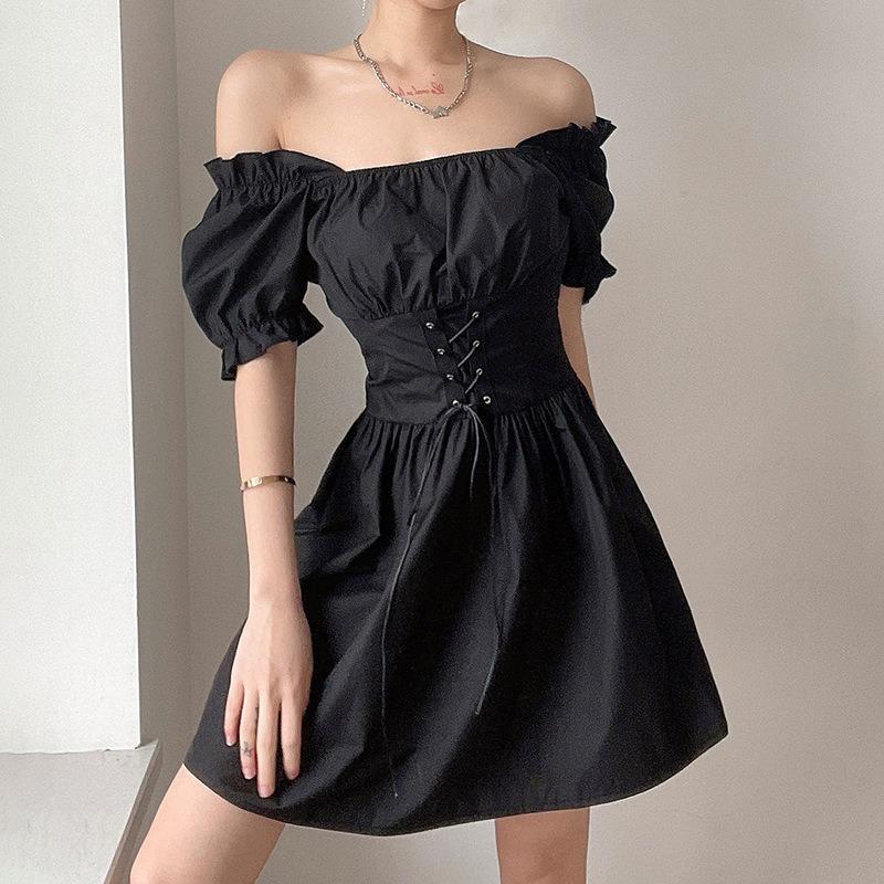 short black gothic dress Wedding Dresses White Tea Length Sleeveless Lace Bridal Gowns Complete with spaghetti straps and a side zipper for an easy comfortable and adjustable fit Discover Lace Gothic Dress Plus