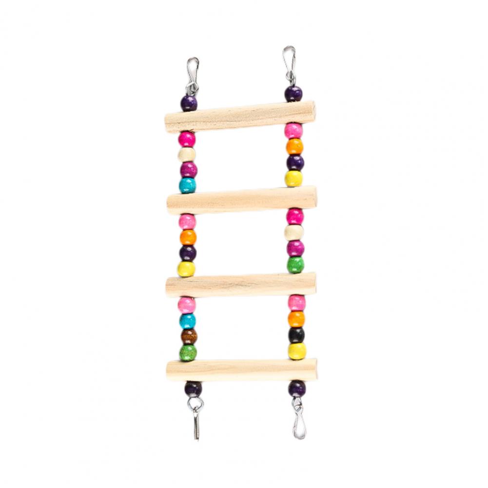 Bird Ladder Colorful Beads Swing Combination Bird Toy Parrots Chewing Training Toy Pet Bird Hanging Hammock Bird Climbing Ladder