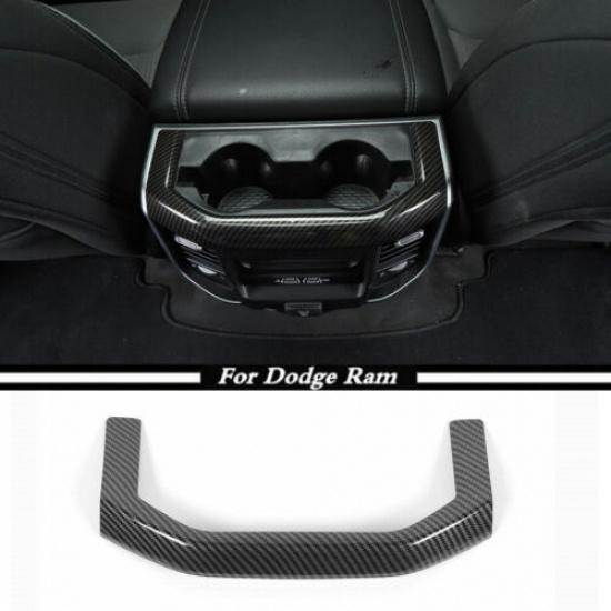 Для - Dodge Ram 1500 Панель-накладка-декор заднего подстаканника из углеродного волокна