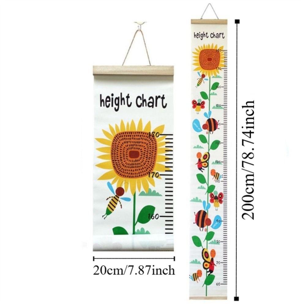 2M Height Child Growth Chart Wall Hanging Catoon Pattern Height Chart Growth Ruler Removable Height Measure Ruler