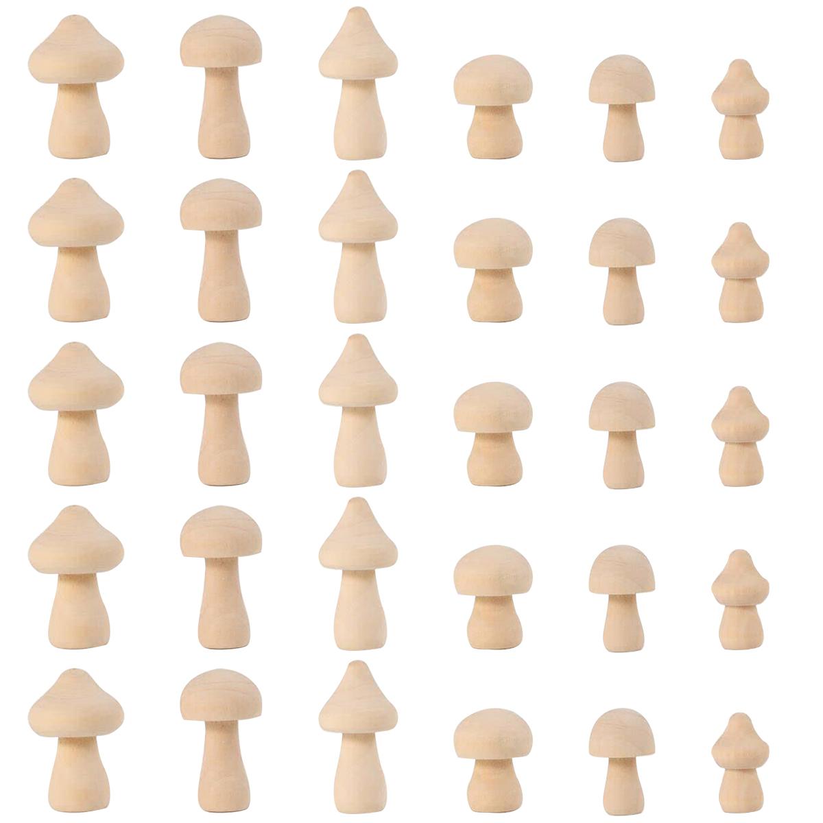 

30 шт. Неокрашенные деревянные грибы Набор натуральных деревянных грибов Неокрашенный деревянный гриб Сделай сам Неокрашенные деревянные игрушки для искусства Граффити