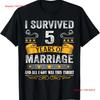 5th Wedding Anniversary Shirt Couples Husband Wife 5 Years T  Vintage Washed Fashion Versatile Soft Casual Unisex Graphic