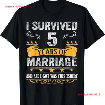 5. Hochzeitstag T-Shirt Paare Ehemann Ehefrau 5 Jahre T vintage Gewaschen Mode Vielseitig Weich Lässig Unisex Grafik